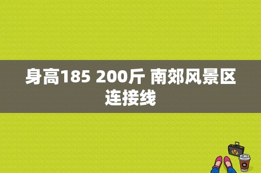 身高185 200斤 南郊风景区连接线-图1